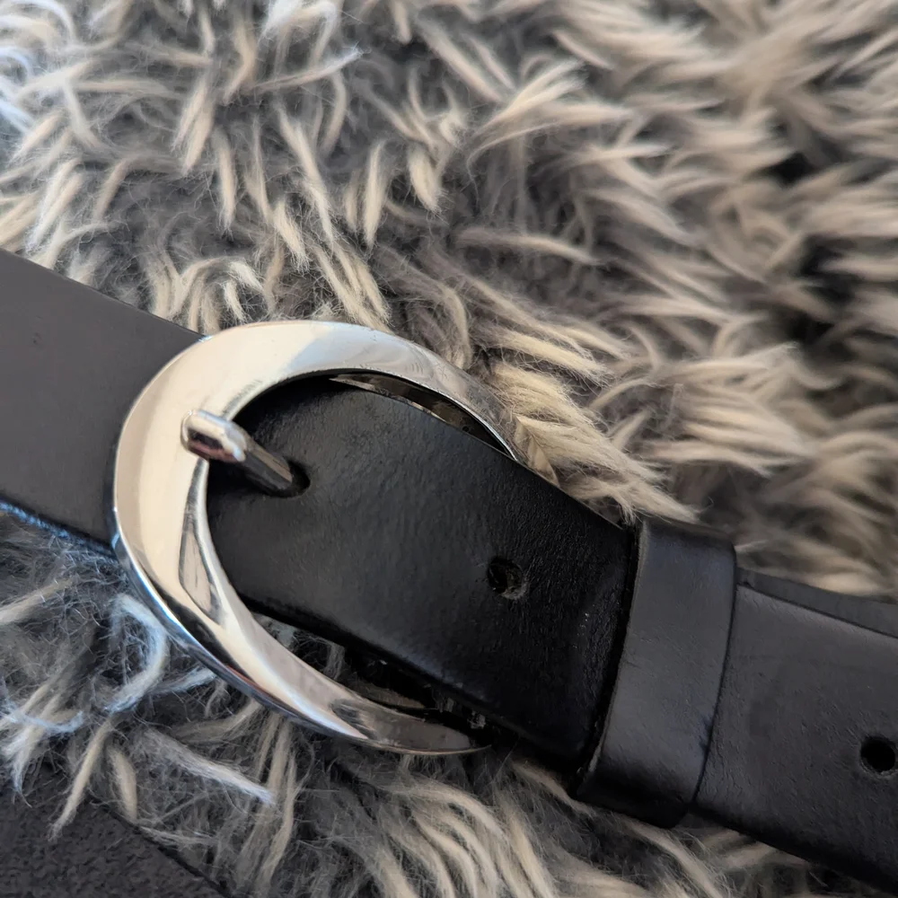 Vintage Express Black Genuine Leather Belt Made In Italy